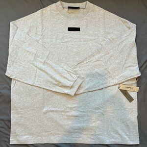 Fear Of God / Essentials Light Gray Long Sleeve Tee Shirt (BRAND NEW W TAGS)